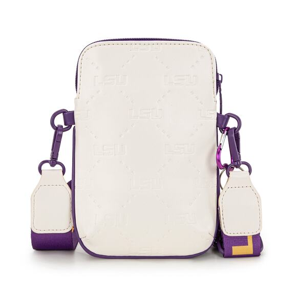 LSU Fighting Tigers NCAA Crossbody Bag w/ Keychain *New w/ Tags & Dustbag - Picture 4 of 8